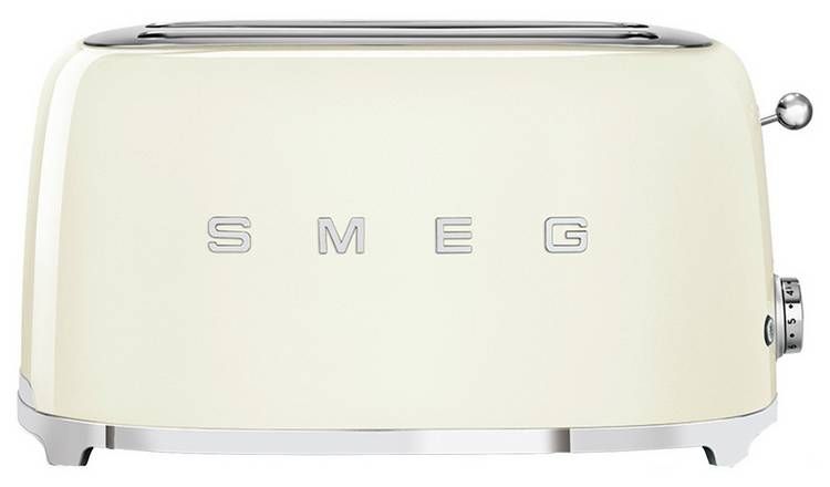 Smeg TSF02CRUK 50's Style Long Slot 4 Slice Toaster - Cream