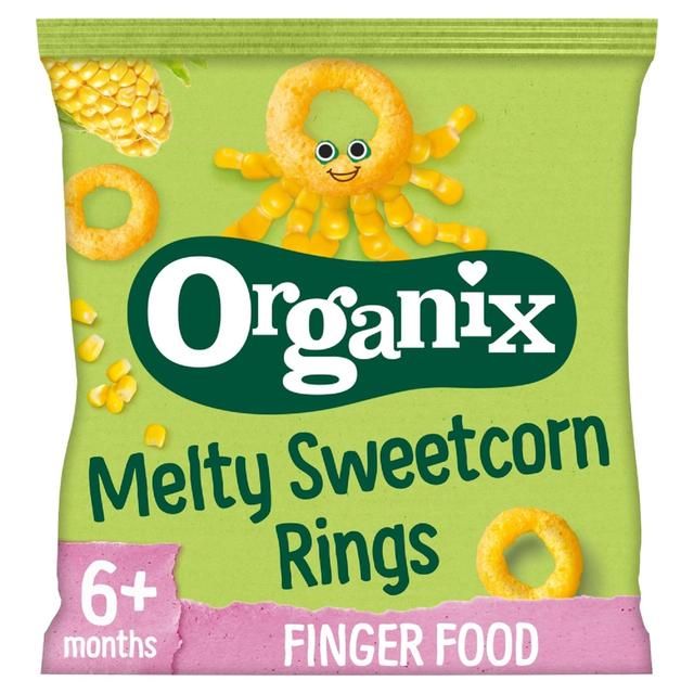 Organix Melty Sweetcorn Organic Rings Baby Snack 6 months+   20g