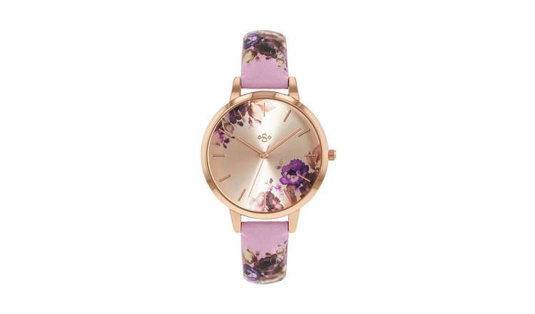 Spirit Ladies Floral Print Strap Watch