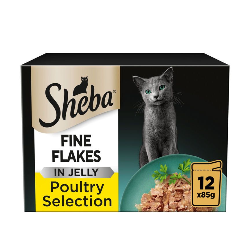 Sheba Fine Flakes Cat Food Pouches Poultry in Jelly