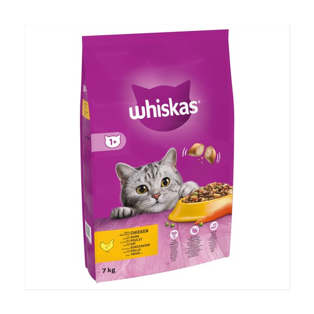 Whiskas 1+ Adult Dry Cat Food with Chicken   7kg