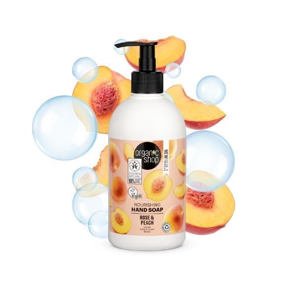 Organic Shop Nourishing Hand Soap Rose & Peach 500ml