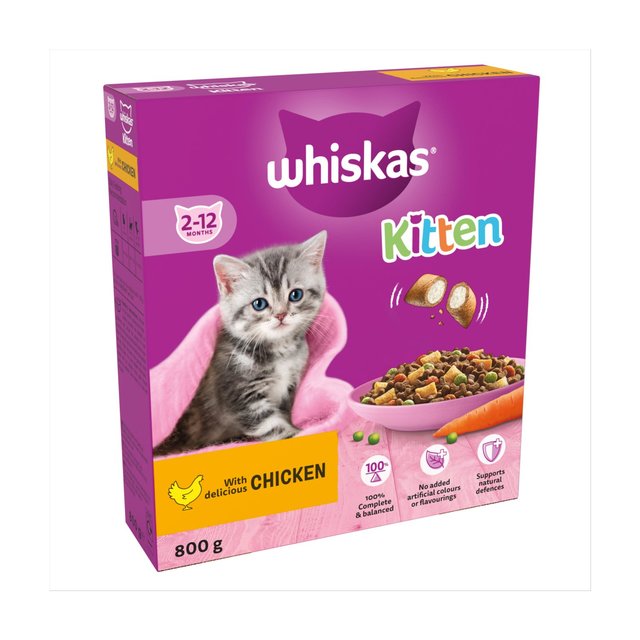 WHISKAS 2-12mths Cat Complete Dry with Chicken   800g GOODS M&S   