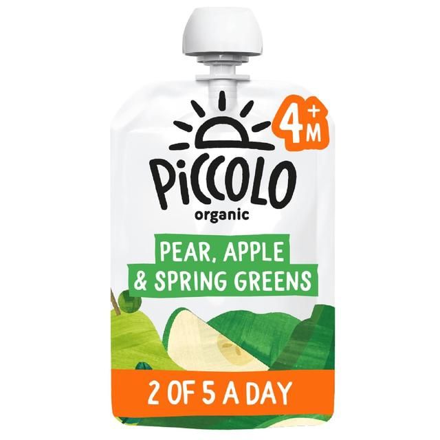 Piccolo Pear Apple & Spring Green Organic Pouch 4 mths+   100g GOODS M&S   