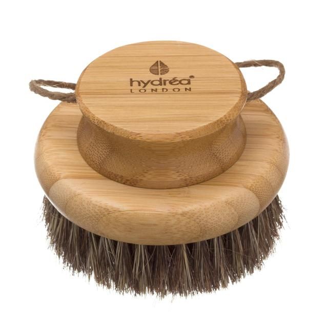 Hydrea London Bamboo Round Mane &amp; Cactus Bristle Body Brush Hard Strength