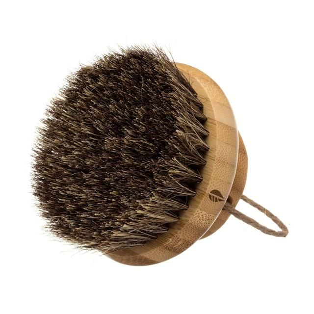 Hydrea London Bamboo Round Mane &amp; Cactus Bristle Body Brush Hard Strength