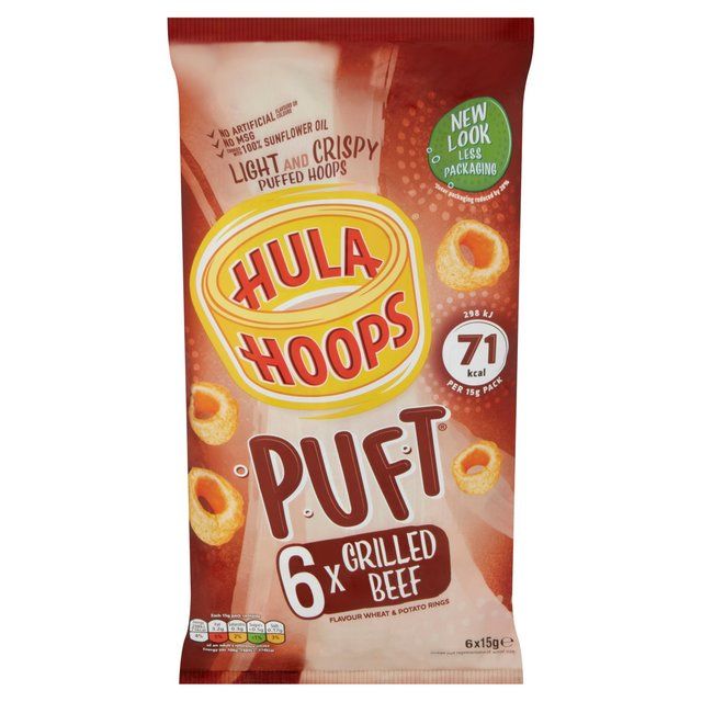 Hula Hoops Puft Beef Multipack Crisps   6 per pack