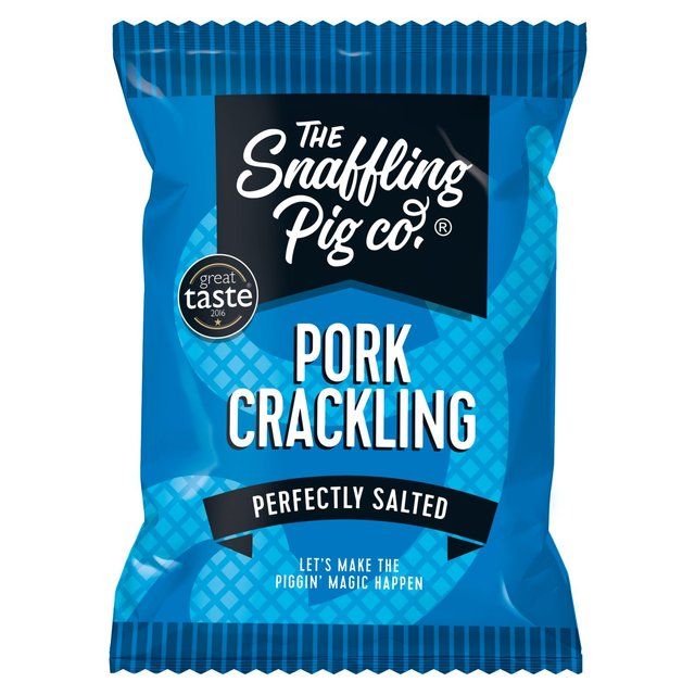 Snaffling Pig Perfectly Salted Pork Crackling Packets   40g