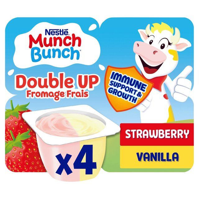 Munch Bunch Double Up Fromage Frais Strawberry & Vanilla    4 x 85g GOODS M&S   