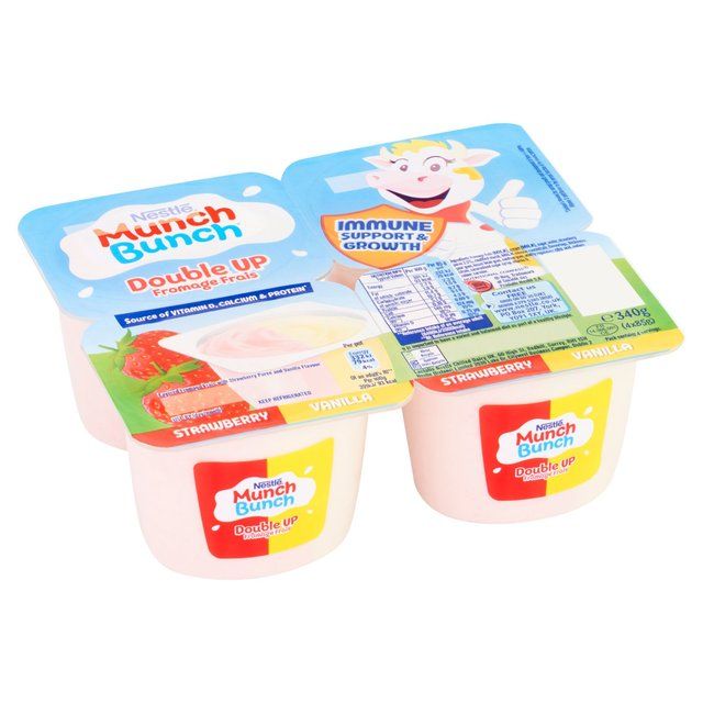 Munch Bunch Double Up Fromage Frais Strawberry & Vanilla    4 x 85g