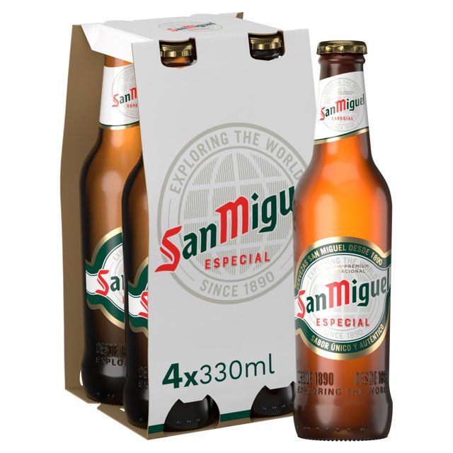 San Miguel Premium Lager Beer Bottles   4 x 330ml GOODS M&S   