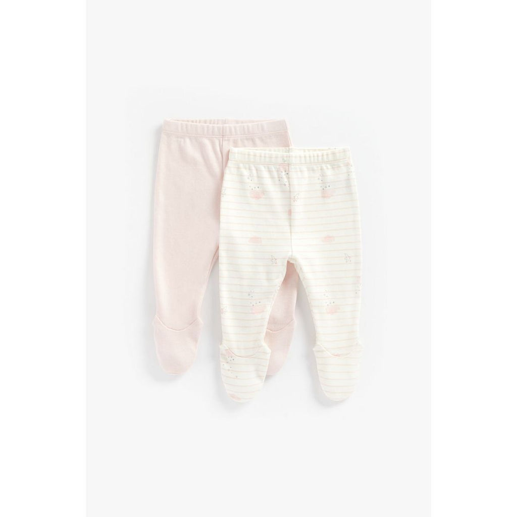 Newborn Girl 2 Pack Leggings With Feet