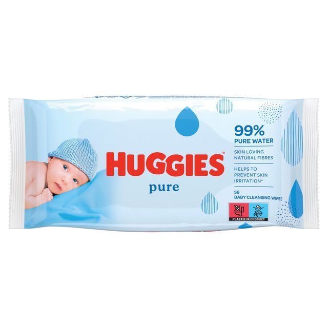 Huggies Pure 99% Water Baby Wipes   56 per pack