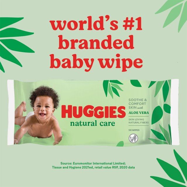 Huggies Natural Care 99% Water Baby Wipes   56 per pack