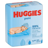 Huggies Pure 99% Water Baby Wipes Multipack   4 x 56 per pack