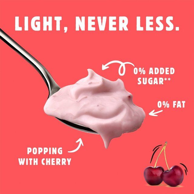 Light & Free Cherry Greek Style 0% Added Sugar Fat Free Yoghurt   4 x 115g GOODS M&S   