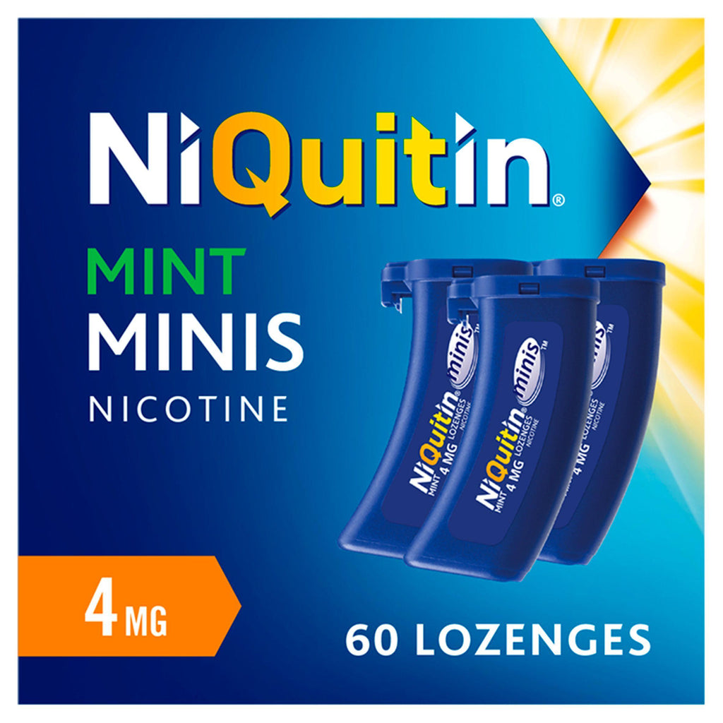 NiQuitin Mini Mint Lozenges Stop Smoking Aid x60 4mg