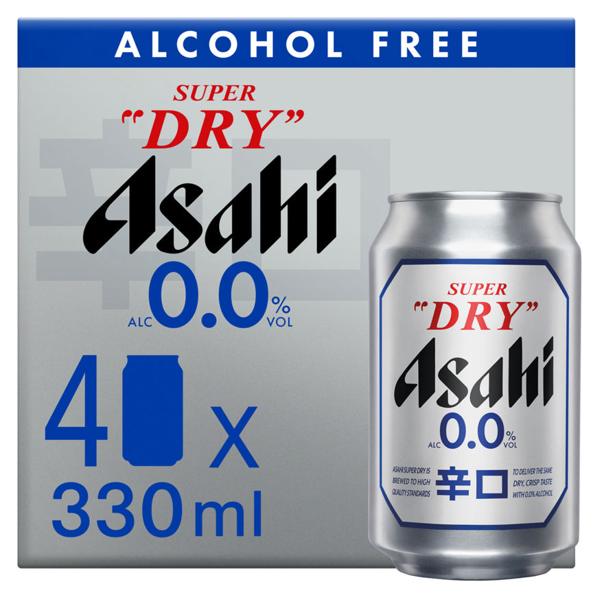 Asahi Super Dry Alcohol Free Beer Lager Cans 4 pack