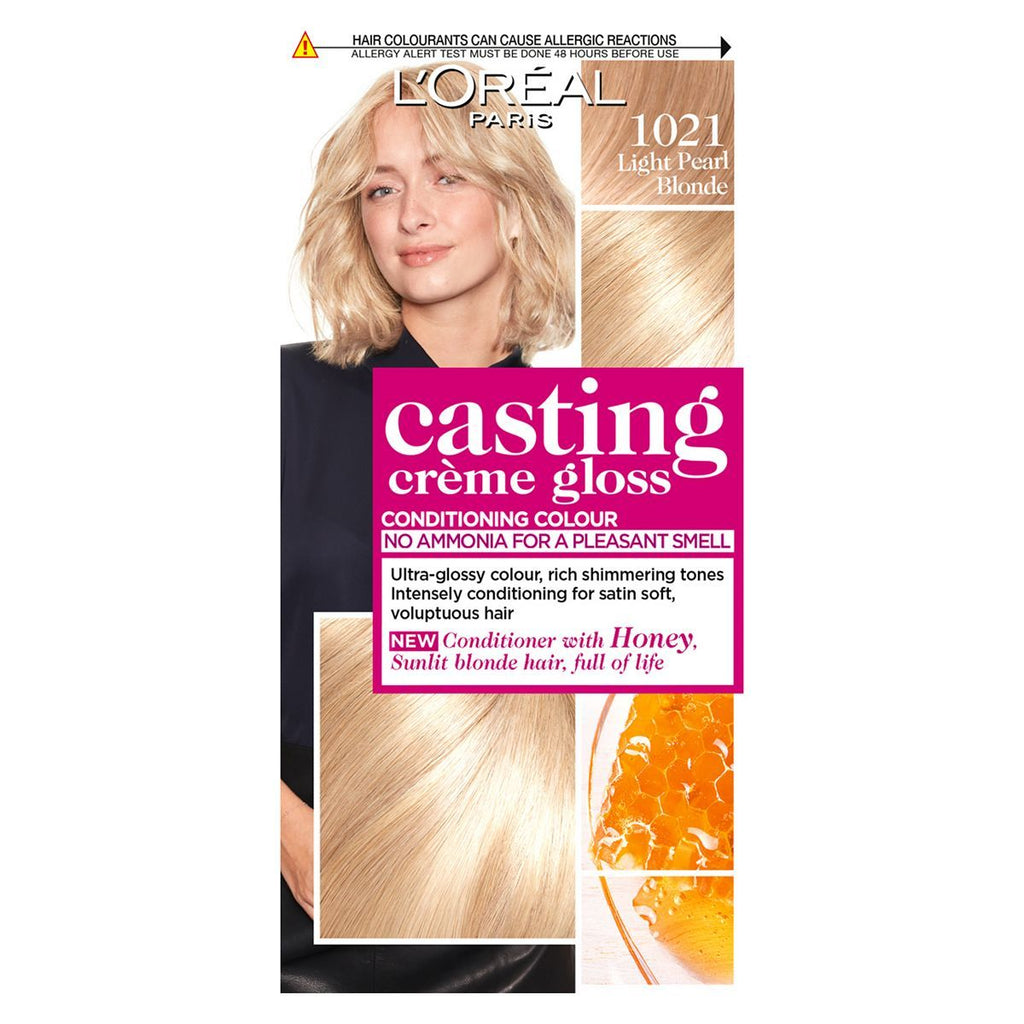 L'Oreal Paris Casting Creme Gloss Semi-Permanent Hair Dye, Blonde Hair Dye 1021 Light Pearl Blonde