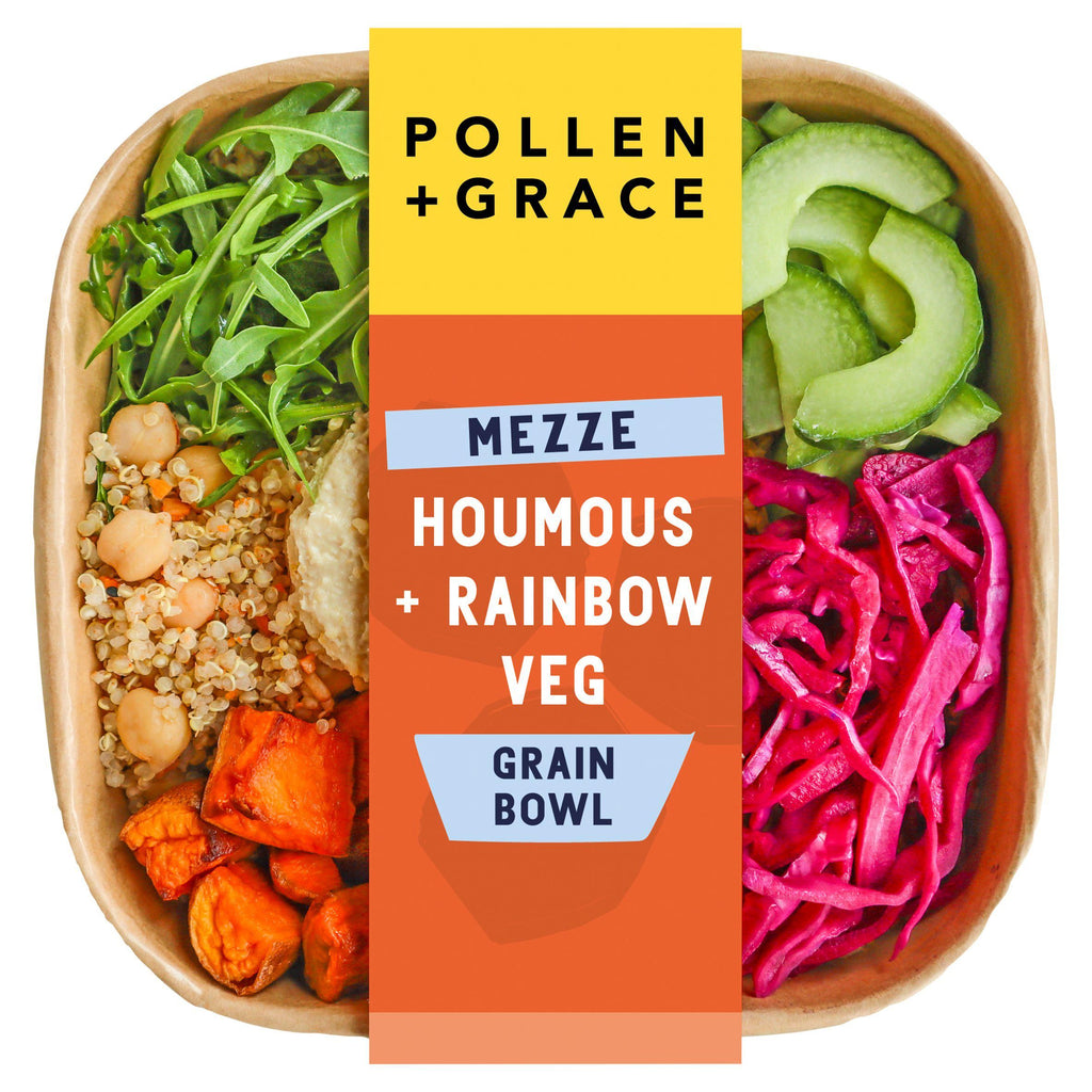 Pollen + Grace Mezze Houmous Rainbow Veg Grain Bowl 275g