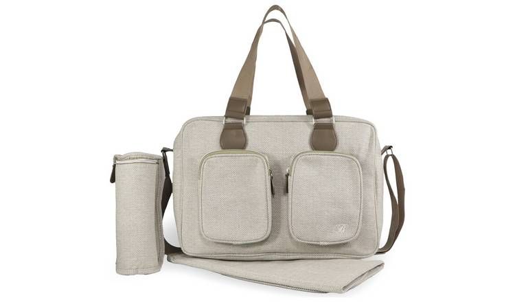 My Babiie Deluxe Changing Bag - Oatmeal Herringbone