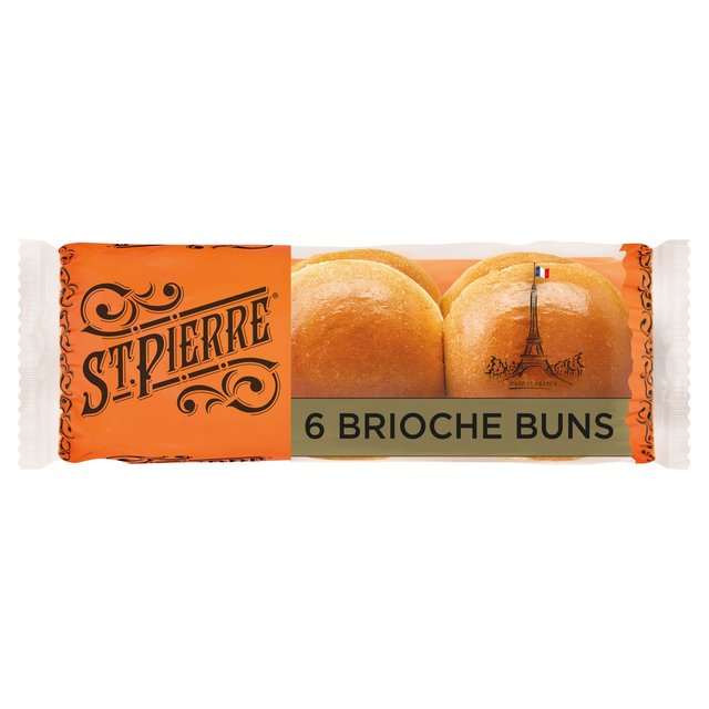 St Pierre 6 Sliced Brioche Buns   6 per pack