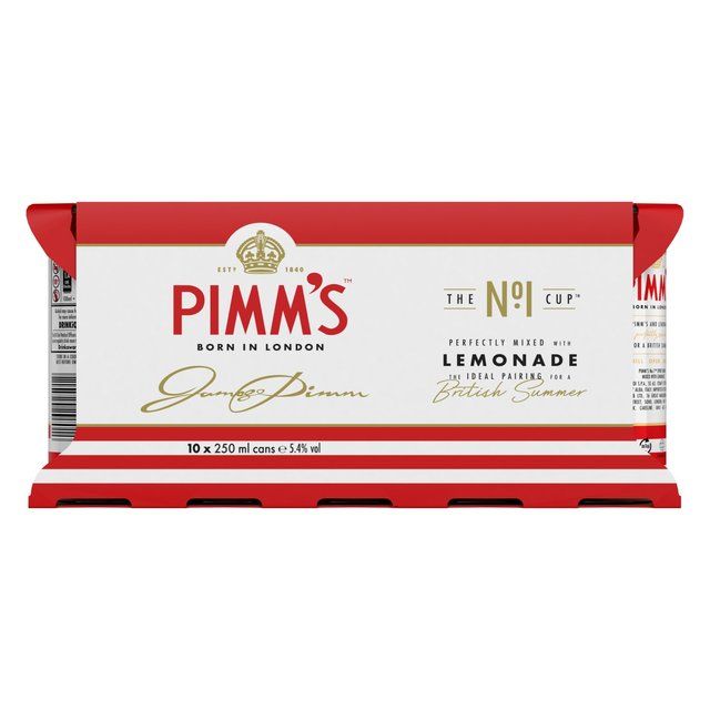 Pimm's No1 Cup & Lemonade Premix Liqueurs Ready to Drink   10 x 250ml GOODS M&S   