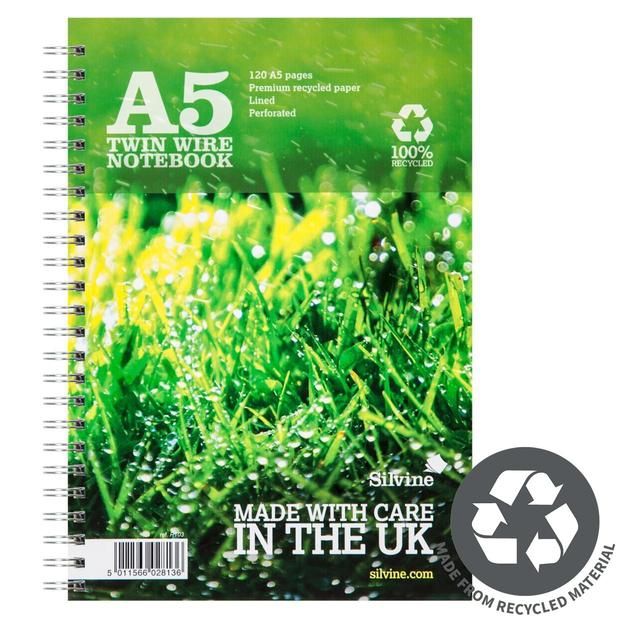 Silvine A5 Twin Wire Recycled Notebook GOODS M&S   