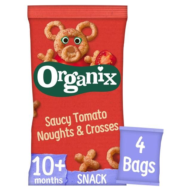 Organix Saucy Tomato Organic Noughts & Crosses 10 mths+ Multipack   4 x 15g