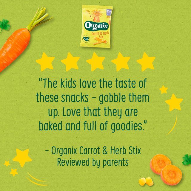 Organix Carrot Organic Stix 10 mths+ Multipack   4 x 15g