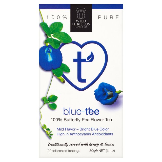 Wild Blue Pea Hibiscus Tea Bags   20 per pack GOODS M&S   