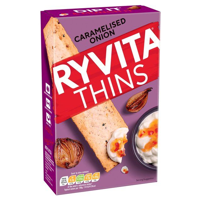 Ryvita Thins Caramelised Onion Flatbread Crackers   120g GOODS M&S   