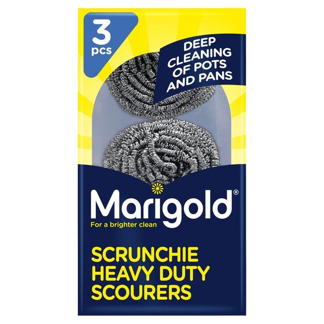 Marigold Scrunchie Stainless Steel Scourers   3 per pack GOODS M&S   