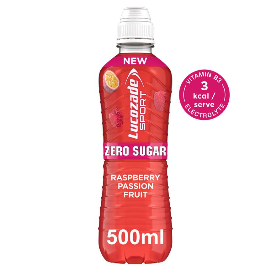 Lucozade Sport Drink Zero Sugar Raspberry & Passion Fruit 500ml