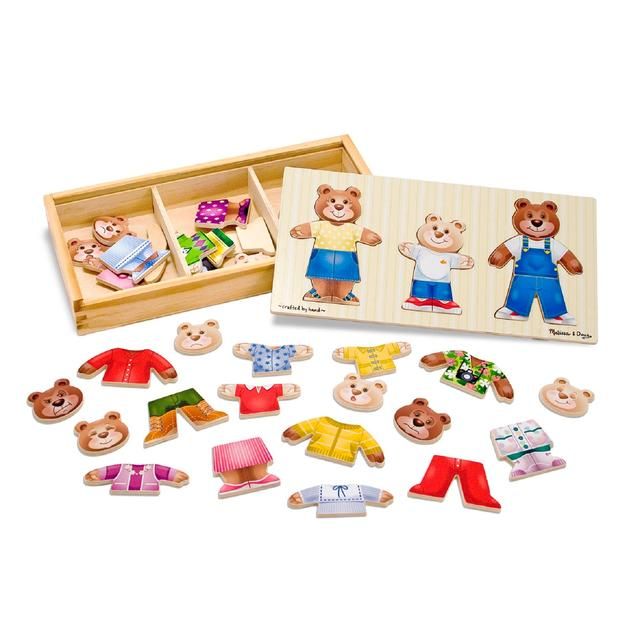 Melissa & Doug Wooden Bear Family Dress-Up Puzzle 3yrs+ GOODS M&S   