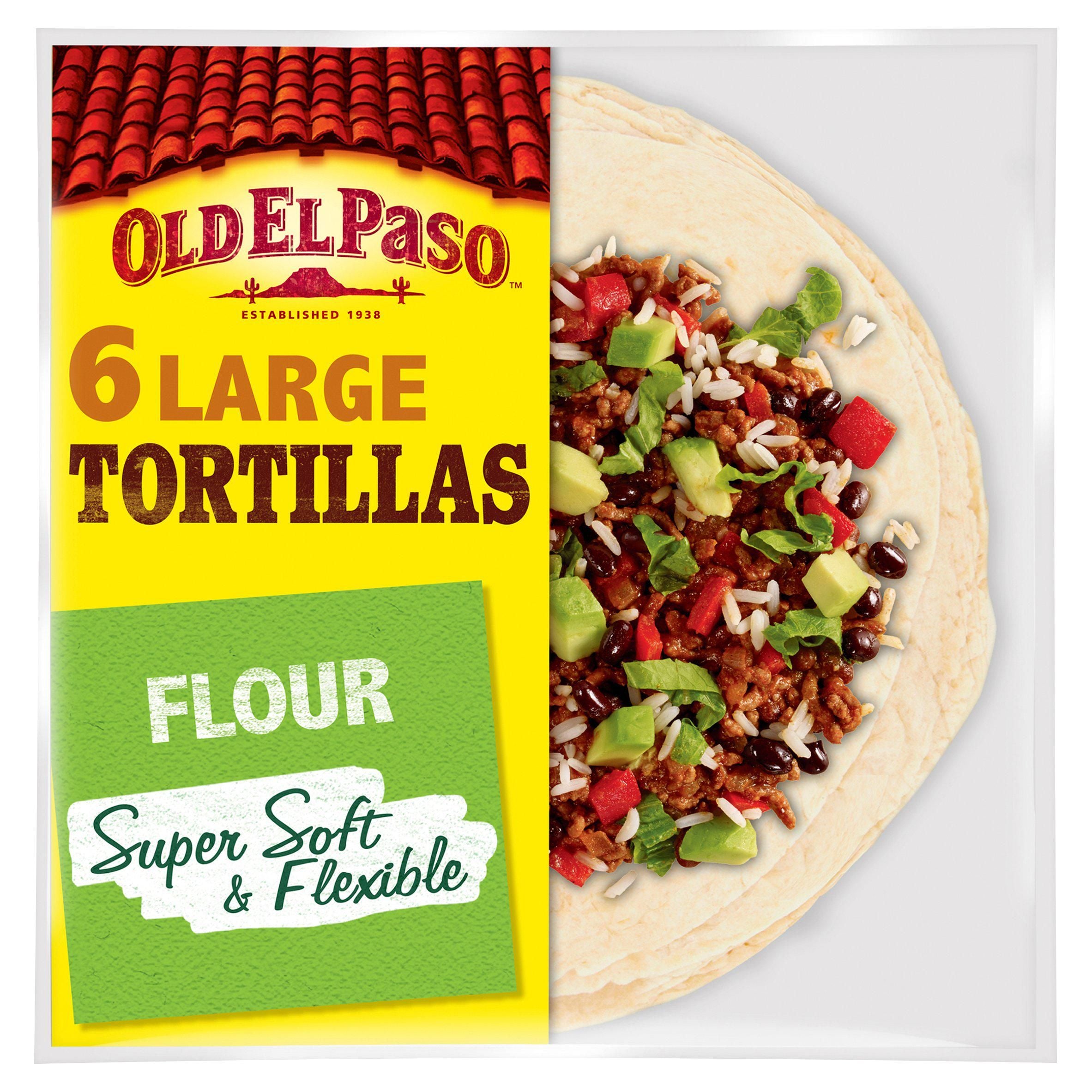 Old El Paso Large Soft Flour Tortilla Wraps x6 350g Mexican Sainsburys   