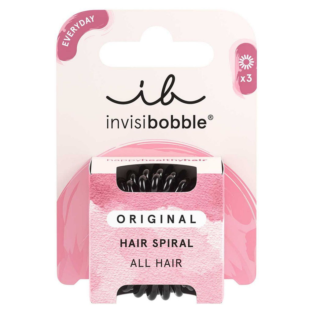 invisibobble ORIGINAL Black Hair Ties, 3 Pack