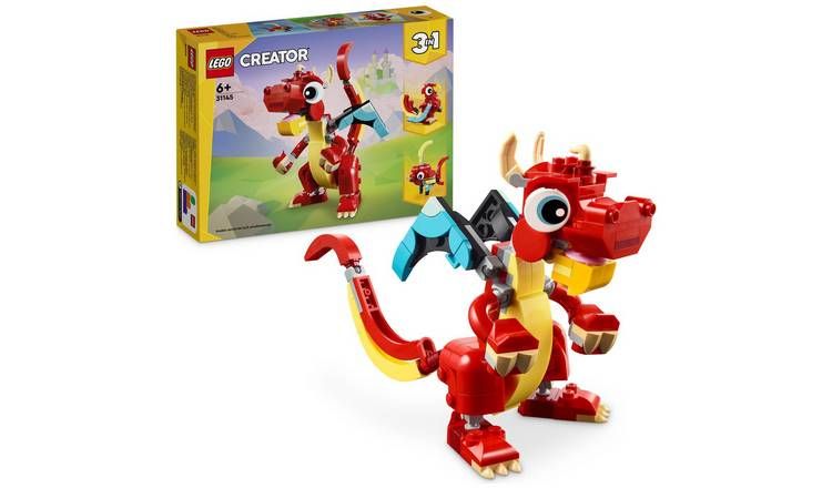 LEGO Creator 3in1 Red Dragon Toy with Animal Figures 31145