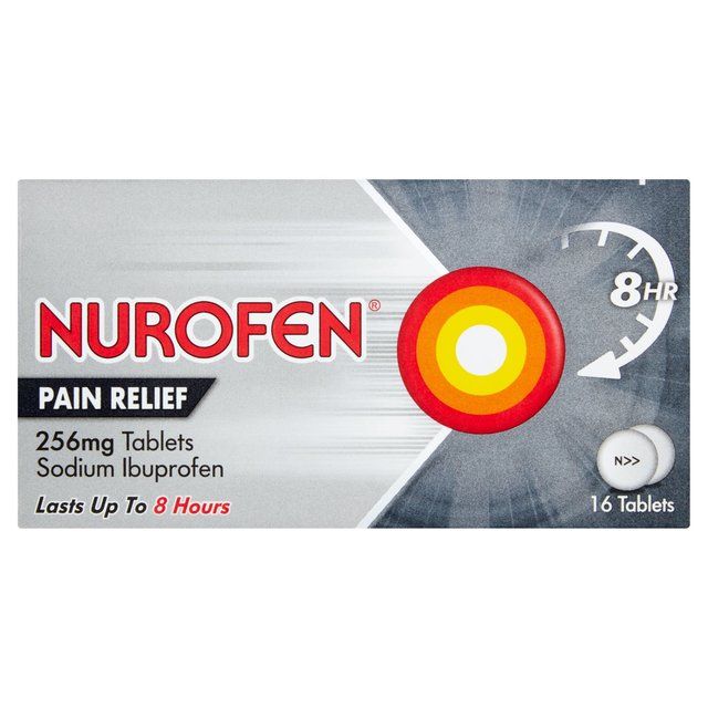 Nurofen pain relief Ibuprofen 256mg tabs   16 per pack