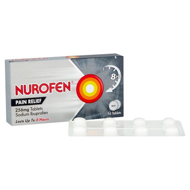 Nurofen pain relief Ibuprofen 256mg tabs   16 per pack