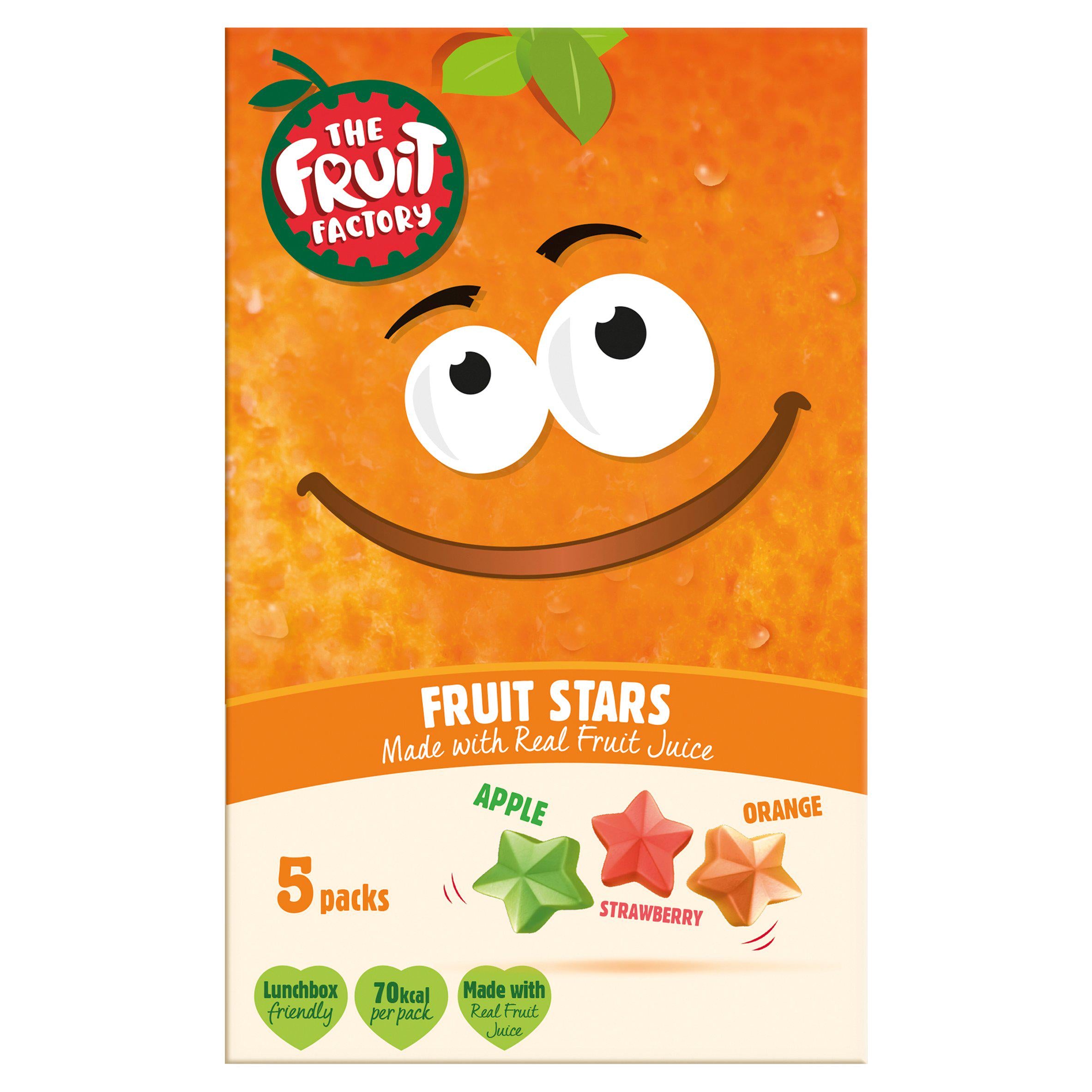 The Fruit Factory Strawberry, Apple & Orange Fruit Stars 5x20g Fruit Sainsburys   