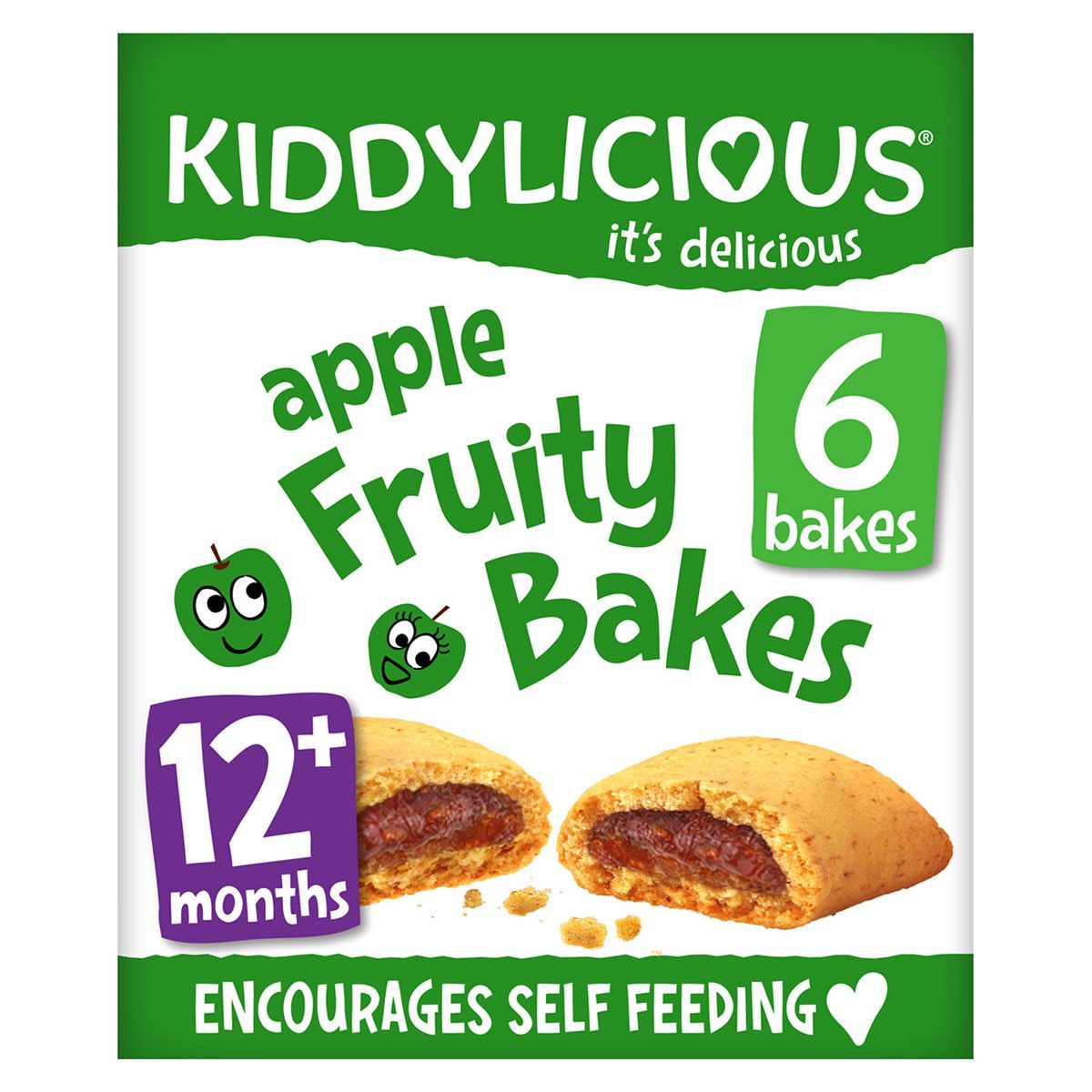 Kiddylicious Fruity Bakes, apple, infant snack, 12 months+, multipack, 6x22g GOODS Boots   