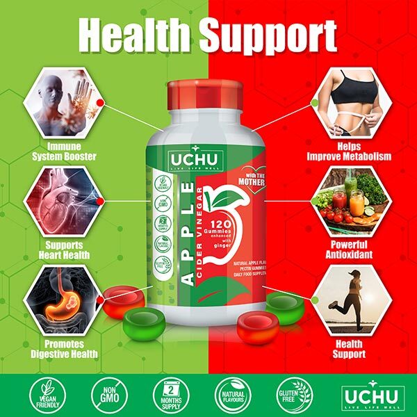 UCHU 120 x Mother Apple Cider Vinegar Gummies ACV gummy