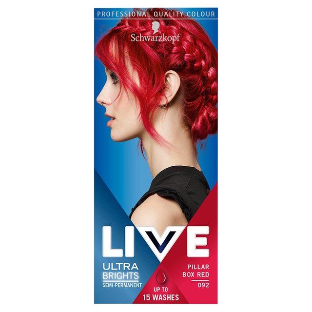 Schwarzkopf Live Pillar Box Red 92 Ultra Brights Red Semi-Perm Hair Dye GOODS M&S   