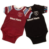 West Ham United FC Baby Sleepsuit (Pack of 2) (9-12 Months) GOODS Superdrug   