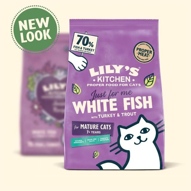 Lily's Kitchen Cat White Fish &Turkey Senior Recipe Dry Food   800g GOODS M&S   