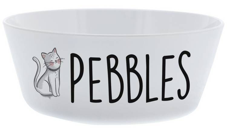 Personalised Message Plastic Scribble Cat Bowl