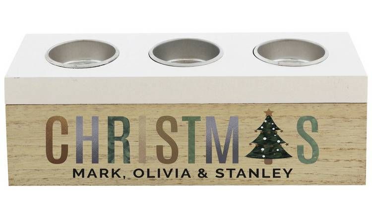 Personalised Message Tea Light Box Christmas Decoration