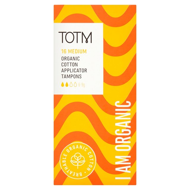 TOTM Organic Cotton Applicator Tampons Medium   16 per pack