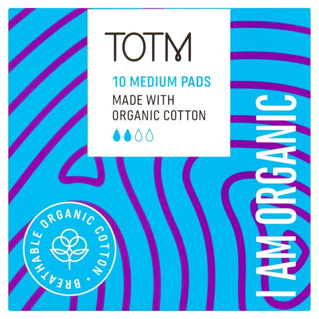 TOTM Organic Cotton Medium Pads   10 per pack